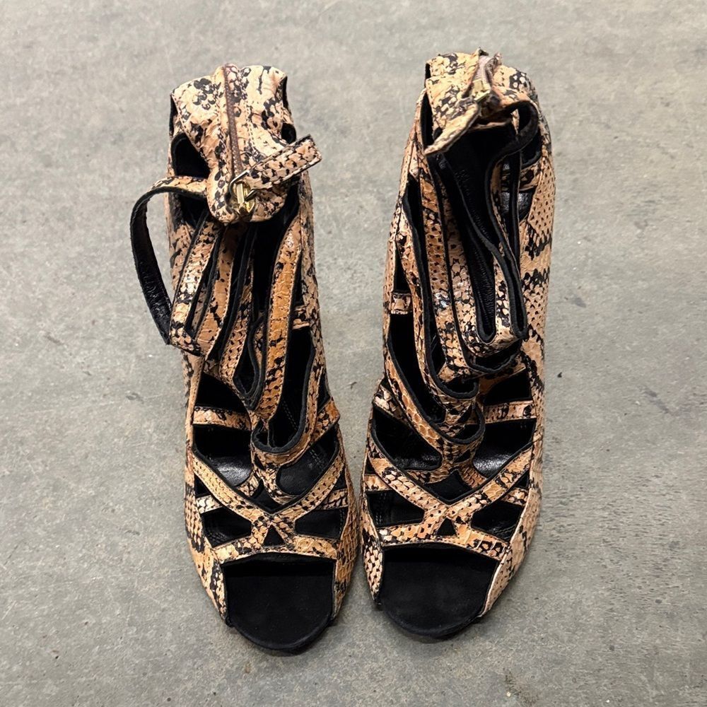 Derek Lam Tan and Black Strappy Heels